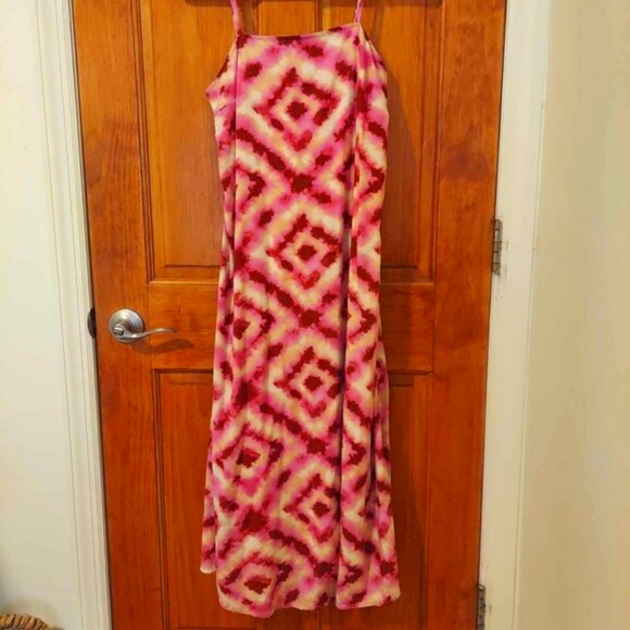 Japna Dresses & Skirts - JAPNA Pink Orange Tie-Dye Sleeveless Midi Dress Small
